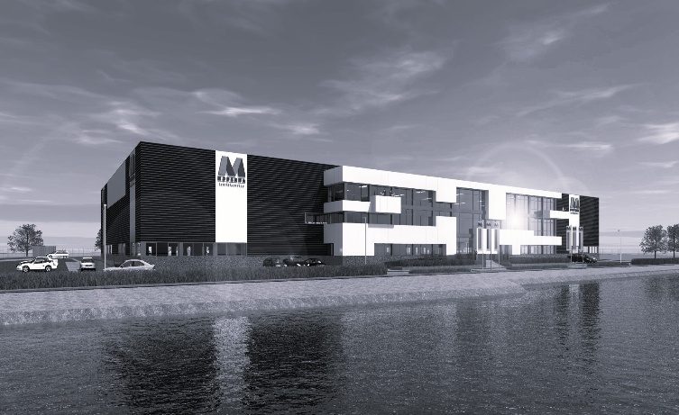Ontwerp van een bedrijfspand aan het water